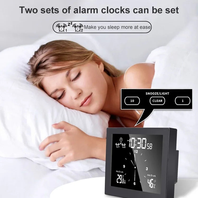 นาฬิกาตั้งเวลาติดผนังห้องน้ำกันน้ำ TS-WP10-W เทอร์โมมิเตอร์และไฮโกรมิเตอร์สำหรับใช้ในบ้าน, TS-WP10-W, TS-WP10-B