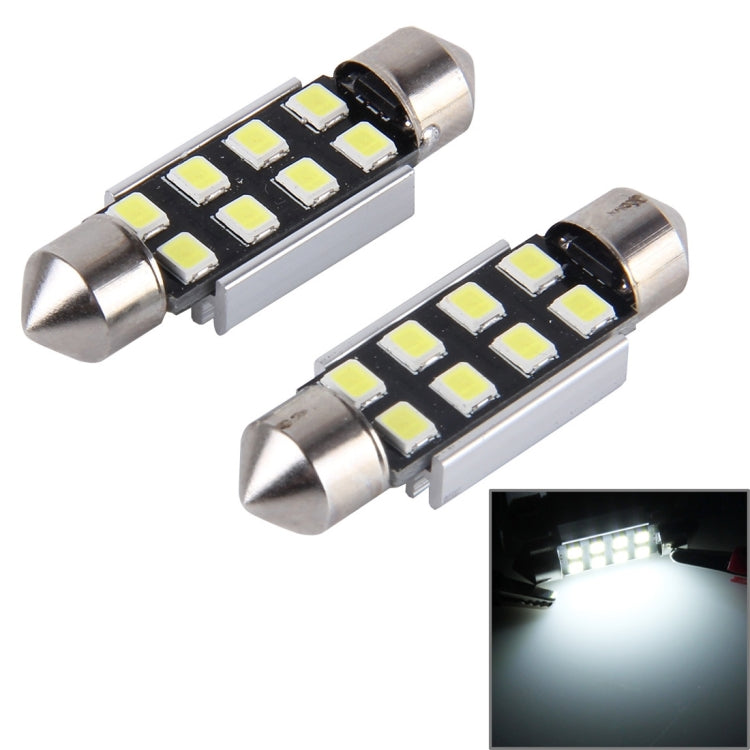 2 PCS 36mm Festoon 3W 300LM White Light 8 LED 3528 SMD Canbus Error-Free Car Reading Lamps,  DC 12, 36mm