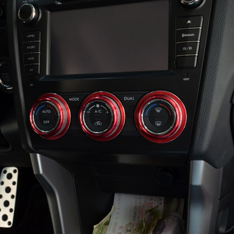 3 PCS Car Aluminum Air Conditioner Knob Case For Subaru, For Subaru(Black), For Subaru(Gold), For Subaru(Blue), For Subaru(Red), For Subaru(Silver)