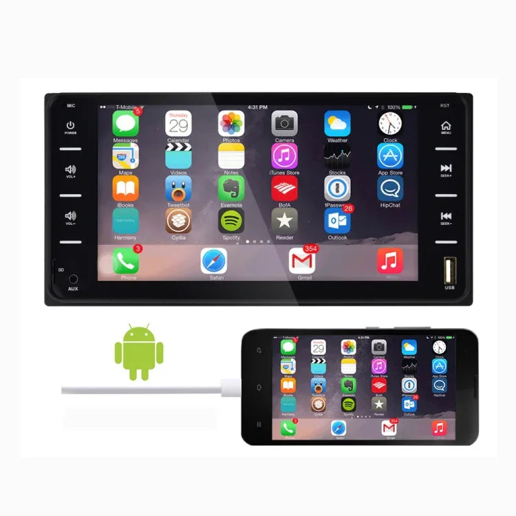เครื่องนำทาง GPS รถยนต์หน้าจอสัมผัสมัลติทัช 7 นิ้ว 848V รองรับการ์ด TF / USB / AUX / เครื่องเล่น MP5 / ลิงก์หน้าจอ Android & iPhone, 848V