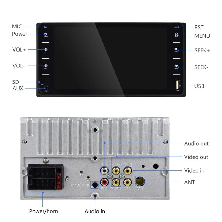 เครื่องนำทาง GPS รถยนต์หน้าจอสัมผัสมัลติทัช 7 นิ้ว 848V รองรับการ์ด TF / USB / AUX / เครื่องเล่น MP5 / ลิงก์หน้าจอ Android & iPhone, 848V
