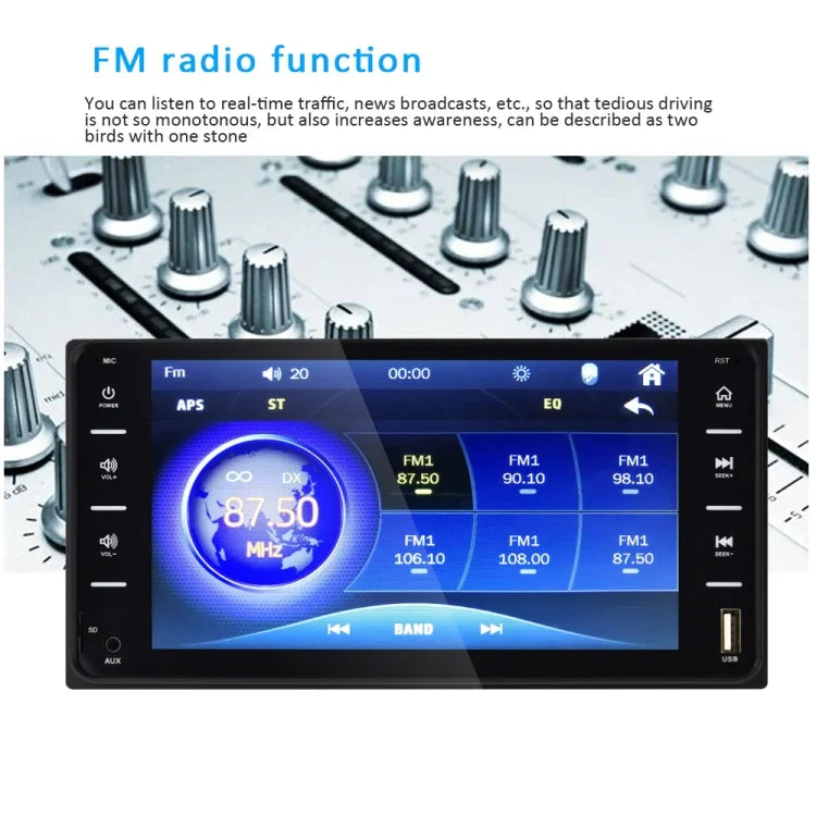 เครื่องนำทาง GPS รถยนต์หน้าจอสัมผัสมัลติทัช 7 นิ้ว 848V รองรับการ์ด TF / USB / AUX / เครื่องเล่น MP5 / ลิงก์หน้าจอ Android & iPhone, 848V
