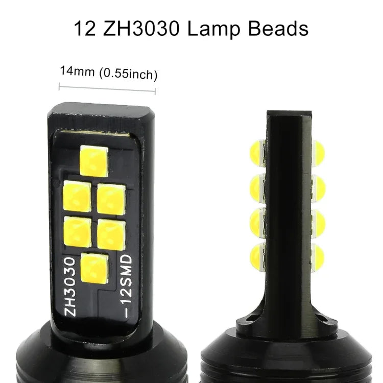 ไฟตัดหมอกรถยนต์ 2 ชิ้น 9005 DC9-16V / 3.5W / 6000K / 320LM ไฟ LED 12 ดวง SMD-ZH3030 พร้อมกระแสคงที่, 9005
