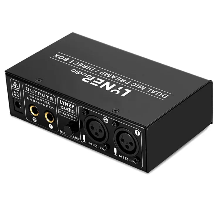 LINEPAUDIO A961 เครื่องขยายเสียงไมโครโฟน 2 ช่องสำหรับกีตาร์ไฟฟ้าและเบสไฟฟ้า, A961