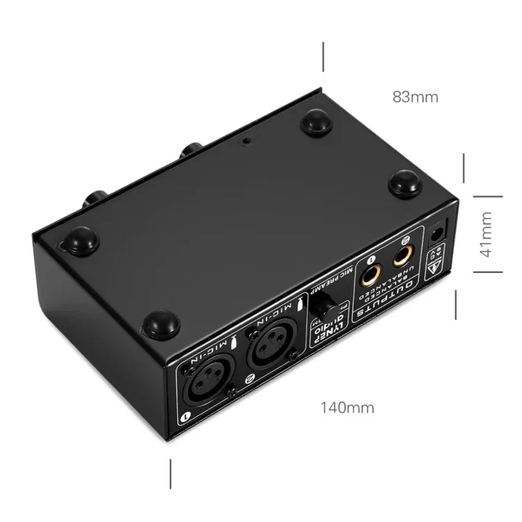 LINEPAUDIO A961 เครื่องขยายเสียงไมโครโฟน 2 ช่องสำหรับกีตาร์ไฟฟ้าและเบสไฟฟ้า, A961