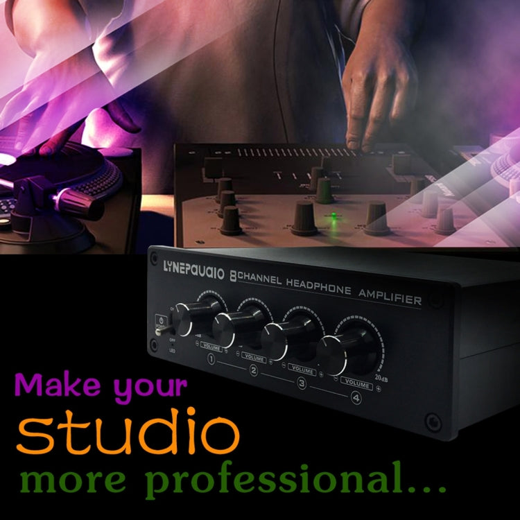 LINEPAUDIO A966 Pro แอมพลิฟายเออร์หูฟัง 8 ช่อง ตัวกระจายสัญญาณหูฟัง, A966
