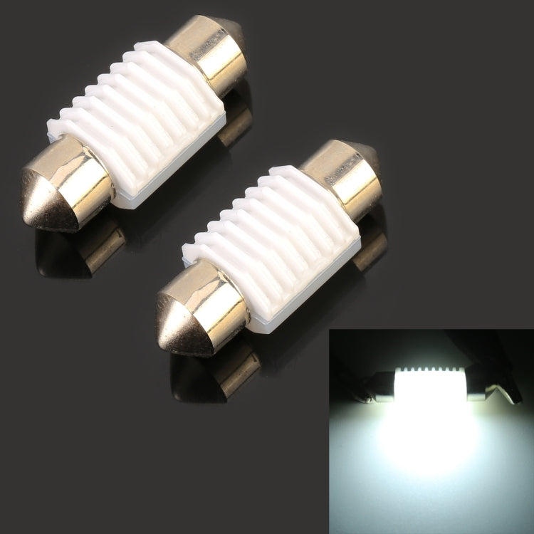 2 PCS 31mm DC12V 1.7W 6000K 135LM 2LEDs SMD-3030 Car Reading Lamp, with Decoder, 31mm, with Decoder