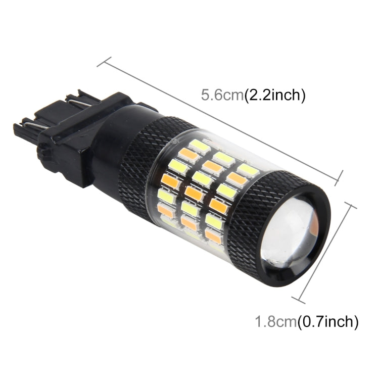3157 5W 450LM 60LEDs DC 12V SMD-4014 Car Auto Brake Light Turn Signal Lights Car Source (White Light+Yellow Light), 3157