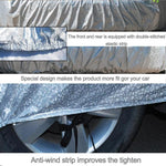 Aluminum Film PEVA Cotton Wool Anti-Dust Waterproof Sunproof Anti-frozen Anti-scratch Heat Dissipation SUV Car Cover with Warning Strips, Fits Cars up 5.1m(199 inch) in Length, 199inch (XL)/Fits Cars up 5.1m(199 inch) in Length
