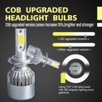 2pcs H7 18W 1800LM 6000K Waterproof IP68 Car Auto LED Headlight with 2 COB LED Lamps, DC 9-36V, H7