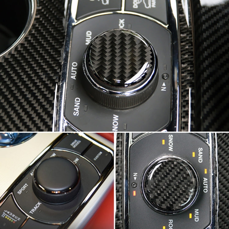 Car Water Cup Rotate Button Panel Carbon Fiber Decorative Sticker for Jeep Grand Cherokee 2014-2018, Water Cup Rotate Button