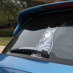 Vehicle Car Rear Windshield Window Wiper Reflective Self-Adhesive Cat Moving Tail Vinyl Decal Sticker, Frowning Cat, Smiling Cat