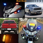 DC 12V-24V 2W 4LEDs SMD-2835 Lamps 17 Flash Patterns 3 Lines Car Flash Lamp Waterproof Car Truck Emergency Strobe Flash Warning Light, Cable Length: 90cm, 4LEDs