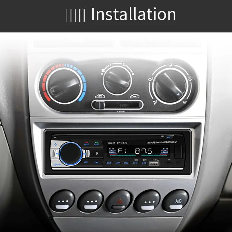 SWM-530 เครื่องชาร์จรถยนต์ 12V แบบ USB คู่ วิทยุ MP3 รองรับ FM และบลูทูธ พร้อมรีโมทคอนโทรล, SWM-530