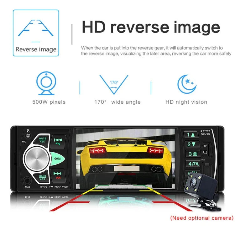 SWM-4022D เครื่องเล่น MP5 วิทยุรถยนต์ 12V หน้าจอ HD 4.1 นิ้ว รองรับ FM บลูทูธ และการ์ด TF พร้อมรีโมทคอนโทรล, SWM-4022D