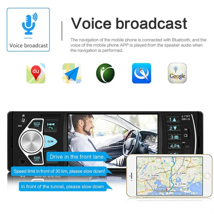 SWM-4022D เครื่องเล่น MP5 วิทยุรถยนต์ 12V หน้าจอ HD 4.1 นิ้ว รองรับ FM บลูทูธ และการ์ด TF พร้อมรีโมทคอนโทรล, SWM-4022D