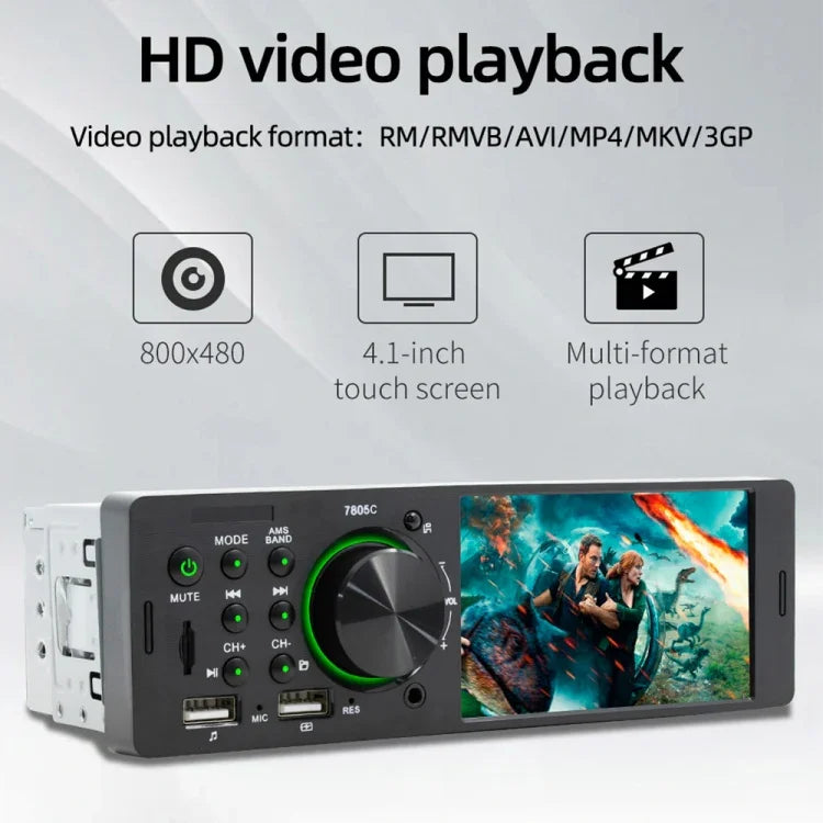 เครื่องรับวิทยุรถยนต์สากล MP5 ขนาด 4.1 นิ้ว รุ่น SWM-7805C หน้าจอสัมผัส รองรับ FM & Bluetooth & การ์ด TF พร้อมรีโมทคอนโทรล