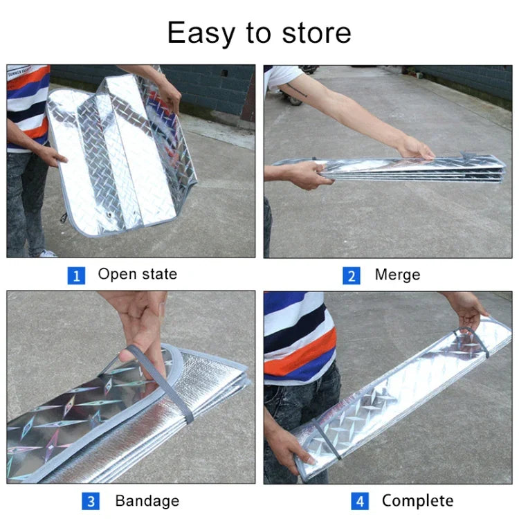 ผ้าบังแดดกระจกหน้ารถ SUV ป้องกันแสงแดด รังสียูวี ขนาด: 140 x 75cm, 140*75cm