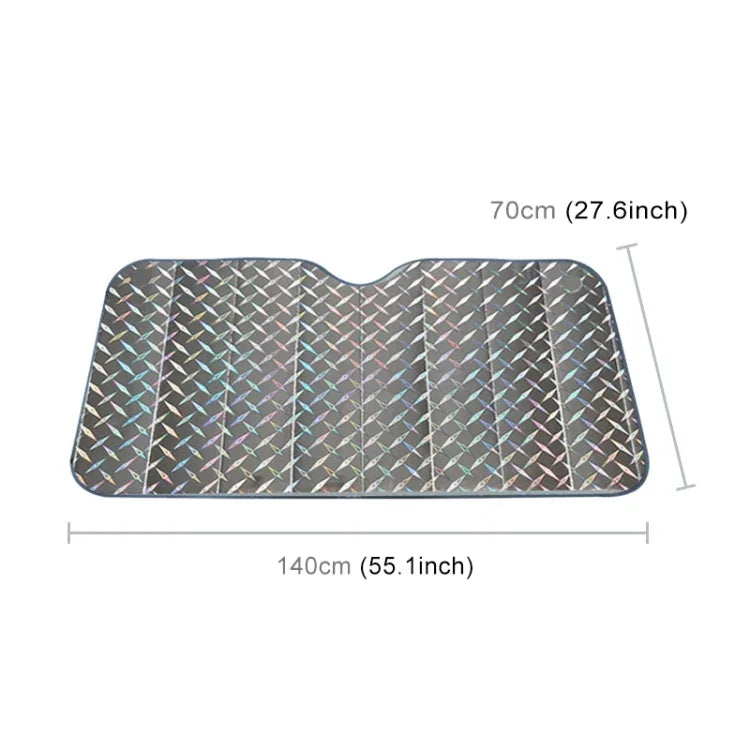 ผ้าบังแดดรถยนต์แบบสามช่องสำหรับกระจกหน้ารถ ป้องกันแสงแดด UV ขนาด 140 x 70 ซม.