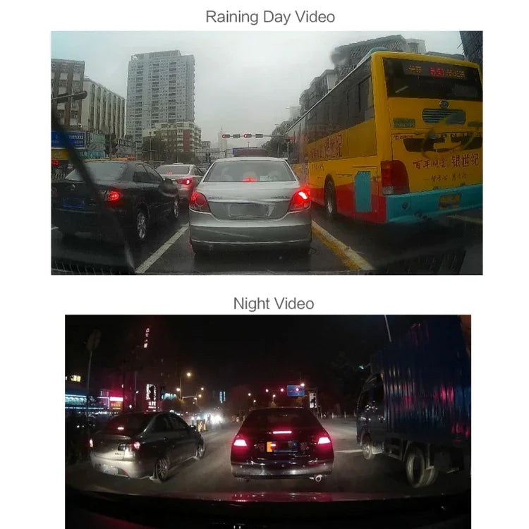 กล้องบันทึกวิดีโอความละเอียดสูงขนาด 4 นิ้ว พร้อมกล้องแยก F2.0 ความละเอียด 12MP มุมกว้าง 170 องศา / บันทึกภาพวนซ้ำมุมหลัง / บันทึกด้วยเซ็นเซอร์ G / WDR Full HD / กล้องหน้าความละเอียด 1080P / กล้องหลังความละเอียด 720P / รองรับการ์ด TF ขนาด 32G, ขนาด 4 นิ้ว
