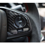 2 in 1 Carbon Fiber Steering Wheel Button Trim Interior DIY Sticker for Honda Civic 10th Gen 2016-2019(Deluxe), Wheel Button Trim