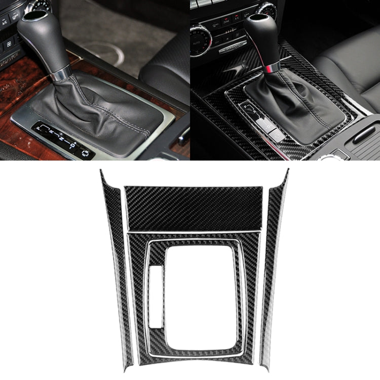 5 PCS Car Carbon Fiber Left Drive Gear Position Panel Decorative Sticker for Mercedes-Benz W204 2007-2013, Left Drive Gear Position