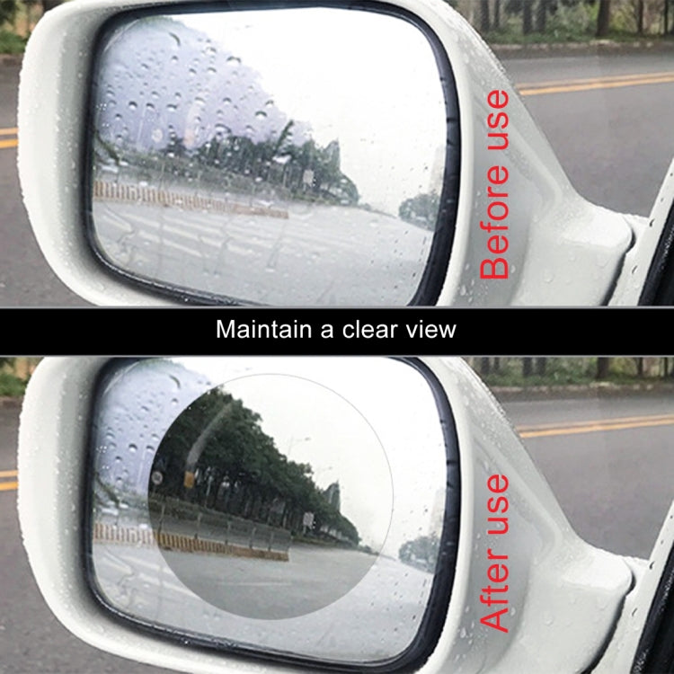 Car Round PET Rearview Mirror Protective Window Clear Anti-fog Waterproof Rain Shield Film, Diameter: 8cm, 8*8cm