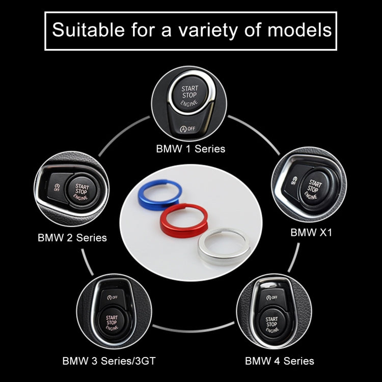 Car Engine Start Key Push Button Ring Trim Aluminum Alloy Sticker Decoration for BMW, For BMW (Engine Start), For BMW (Start Key), For BMW with Diamonds