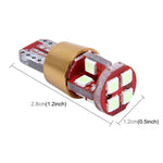 2 ชิ้น ไฟส่องทางรถยนต์ T10 3W กระแสคงที่ พร้อมหลอด 12 SMD-3030, DC 9-18V, หลอด 12 SMD-3030