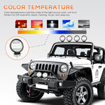 2 PCS 4 inch 15W Spot / Flood Light White Light Round-Shaped Waterproof Car SUV Work Lights Spotlight LED Bulbs, DC 9-30V, 4 inch 15W Round-Shaped