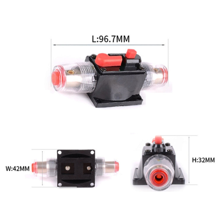 DC 12-24V Car Circuit Breaker Stereo Audio Fuse Holder Insurance 80A Fuse, 80A
