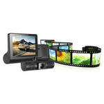 กล้องติดรถยนต์ DVR ขนาดหน้าจอ 4.0 นิ้ว IPS ความละเอียด 5.0 ล้านพิกเซล มุมกว้าง 170 องศา Full HD 1080P 3 ช่อง รองรับไฟเติมสำหรับกลางคืน / กล้องมองหลัง / การ์ด TF (สูงสุด 32GB) / เซ็นเซอร์ G / ตรวจจับการเคลื่อนไหว, 170 องศา