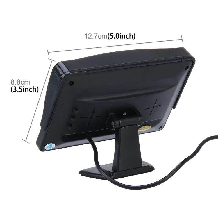 จอภาพรถยนต์ความละเอียดสูงขนาด 4.3 นิ้ว แบบสากล พร้อมขาตั้งปรับมุมได้ รองรับฟังก์ชันหน้าจอกลับอัตโนมัติ, 4.3 นิ้ว