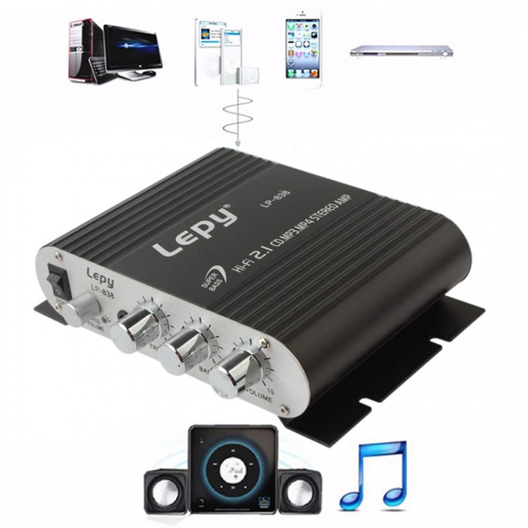 เครื่องขยายเสียงซับวูฟเฟอร์รถยนต์ 2.1CH HIFI รองรับ MP3
