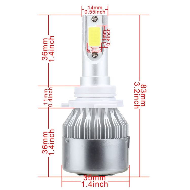 2 PCS 9005 18W 1800 LM 6000K IP68 Casnbus Constant Current Car LED Headlight with 2 COB Lamps, DC 9-36V, 9005
