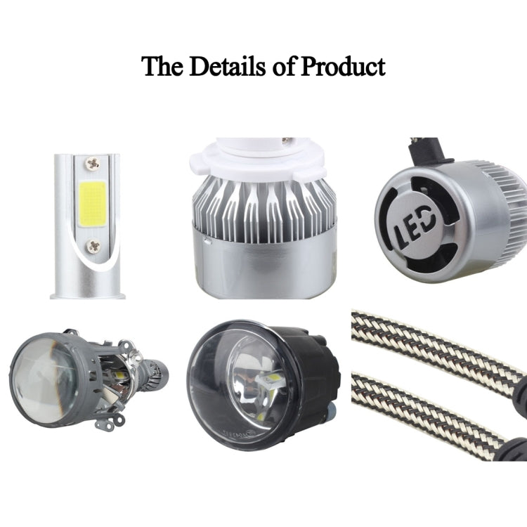 2 PCS 9006 18W 1800 LM 6000K IP68 Casnbus Constant Current Car LED Headlight with 2 COB Lamps, DC 9-36V, 9006