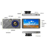 กล้องบันทึกวิดีโอรถยนต์อัจฉริยะ X96 ขนาด 4 นิ้ว 2.5D Full HD 1080P เลนส์คู่ รองรับการ์ด TF / ตรวจจับการเคลื่อนไหว, X96