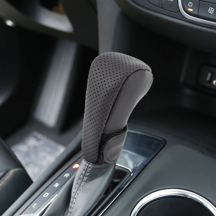 Universal Nonslip Breathable Genuine Leather Car Gear Shift Knob Cover