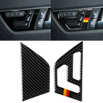 2 PCS German Flag Car Carbon Fiber Right Drive Seat Adjustment Panel Decorative Sticker for Mercedes-Benz W204 2007-2013, Right Drive Seat Adjustment (A)