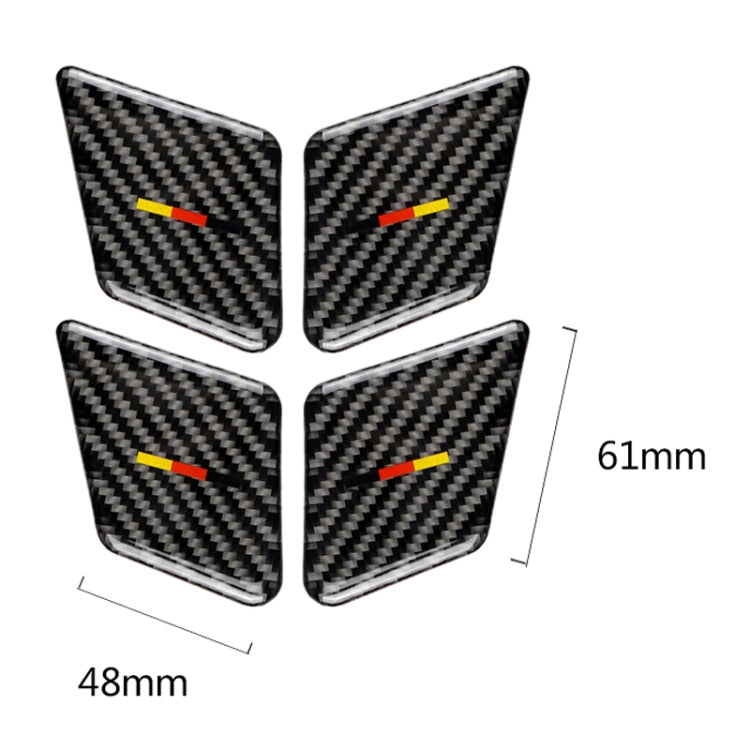 4 PCS Car German Flag Carbon Fiber Door Inner Handle Wrist Panel Decorative Sticker for Mercedes-Benz C Class 2007-2013 / E Class 2009-2016, Door Inner Handle Wrist