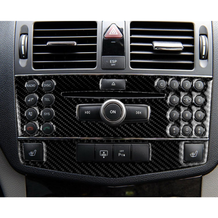 Car Carbon Fiber Center Console Panel Decorative Sticker for Mercedes-Benz W204 C Class 2007-2010, Center Console (B)