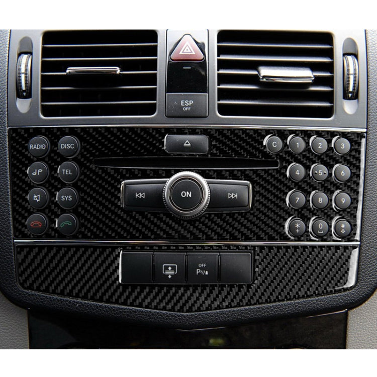 Car Carbon Fiber Center Console Panel Decorative Sticker for Mercedes-Benz W204 C Class 2007-2010, Center Console (C)