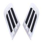 2 PCS Euro Style Plastic Decorative Air Flow Intake Turbo Bonnet Hood Side Vent Grille Cover With Self-adhesive Sticker