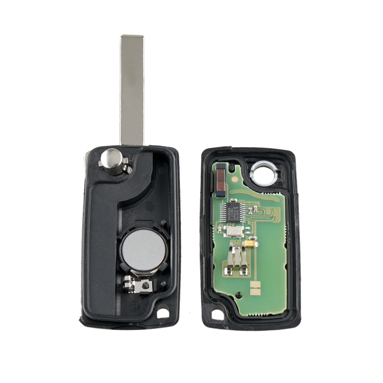 For PEUGEOT 2 Buttons Intelligent Remote Control Car Key with PCF7961 Integrated Chip & Battery & Holder & Slotted Key Blade & ASK Signal, Frequency: 433MHz, 2 Buttons with Slotted Key Blade