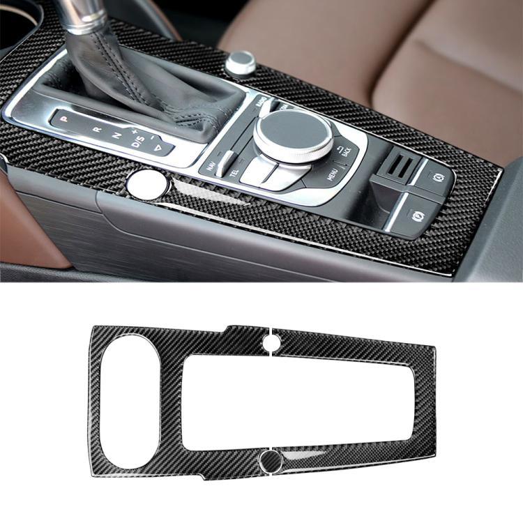 สติกเกอร์ตกแต่งแผงตำแหน่งเกียร์คาร์บอนไฟเบอร์สำหรับ Audi 2014-2017 A3, ขับซ้าย, แผงตำแหน่งเกียร์สำหรับ A3