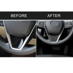 Car Carbon Fiber Steering Wheel Decorative Sticker for Toyota Eighth Generation Camry 2018-2019, Steering Wheel