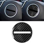 Car Carbon Fiber Steering Wheel Logo Decorative Sticker for Chevrolet Camaro 2017-2019, Steering Wheel Logo