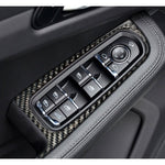 4 PCS Carbon Fiber Car Window Button Panel Decorative Sticker for Porsche Macan, Window Button Panel