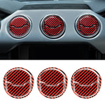 9 in 1 Car Carbon Fiber Central Air Outlet Frame Decorative Sticker for Ford Mustang 2015-2020, Central Air Outlet Frame