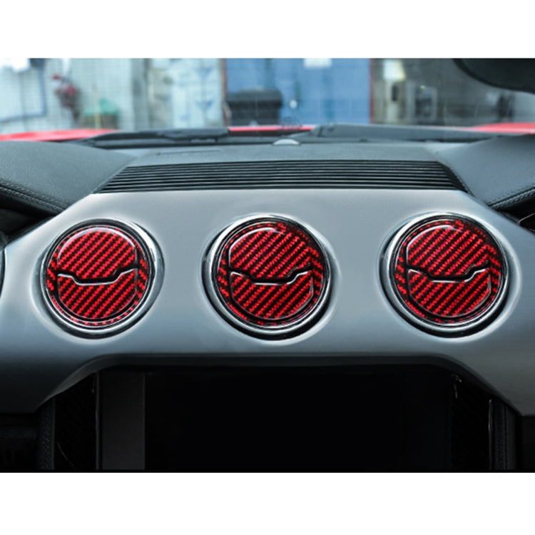 9 in 1 Car Carbon Fiber Central Air Outlet Frame Decorative Sticker for Ford Mustang 2015-2020, Central Air Outlet Frame